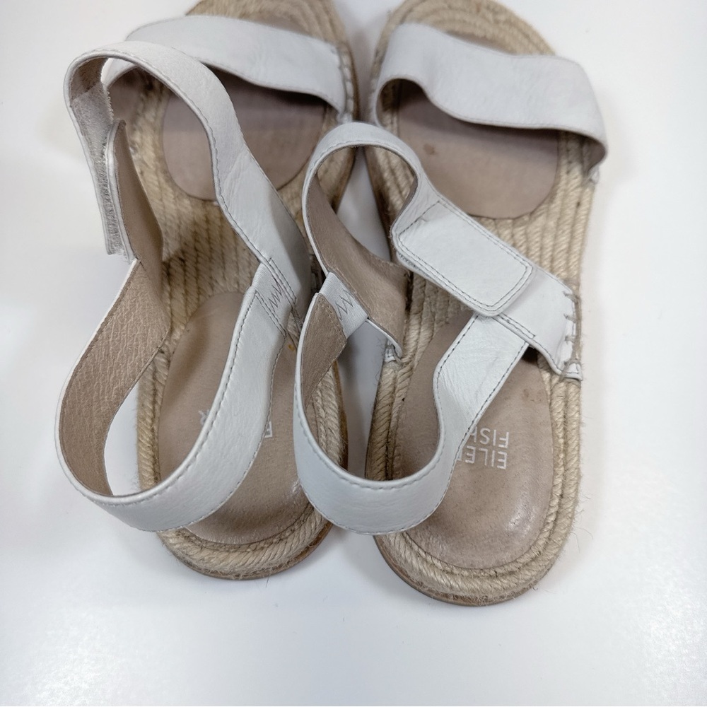 Eileen Fisher Womens 9 Max Espadrille Open Toe Leather Sandal White Color CN - Picture 5 of 10